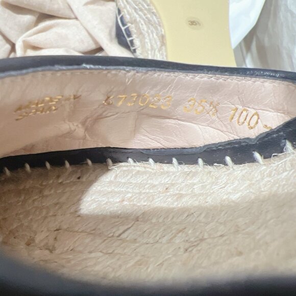 Gucci GG Marmont Platform MATELASSÉ Wedge Heels Espadrille Black Leather EU 35.5 - Picture 14 of 14